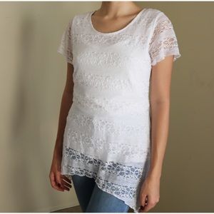 Shannon Ford NY white lace top